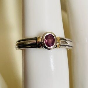 LAGOS Rare 18k and Sterling Silver Pink Tourmaline Ring, Size 5
